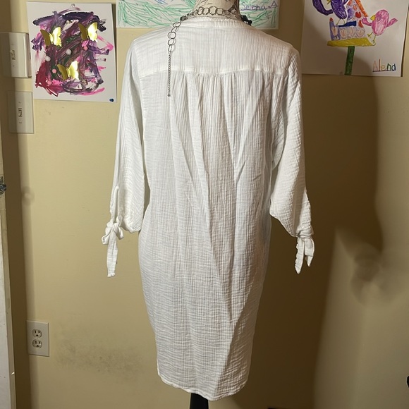 Splendid Maya Gauze Beachy Style Dress, Tie Sleeve - Picture 4 of 6
